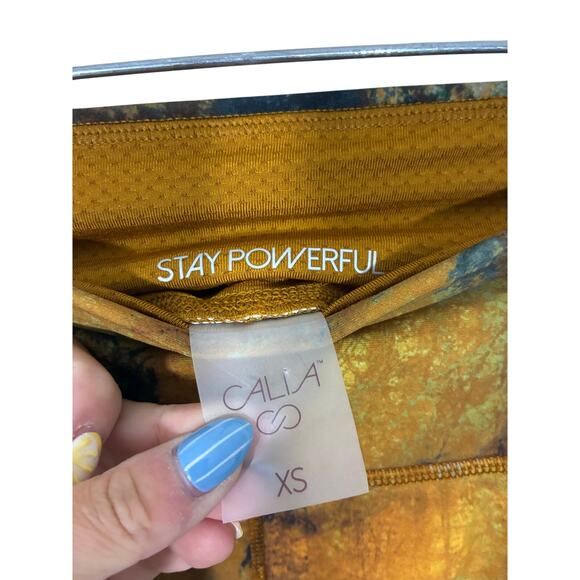 CALIA Women's Energize 7/8 Leggings NWT XS Topaz Watercolor Gorpcore Utility - Picture 6 of 8